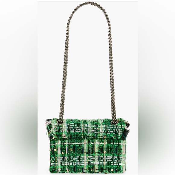 NWT Kurt Geiger London Mini Brixton Lock Tweed Shoulder Bag